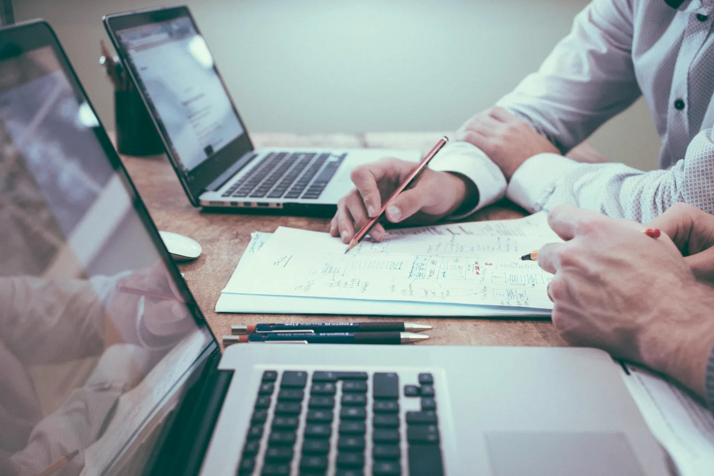 A professional consultation around technical plans